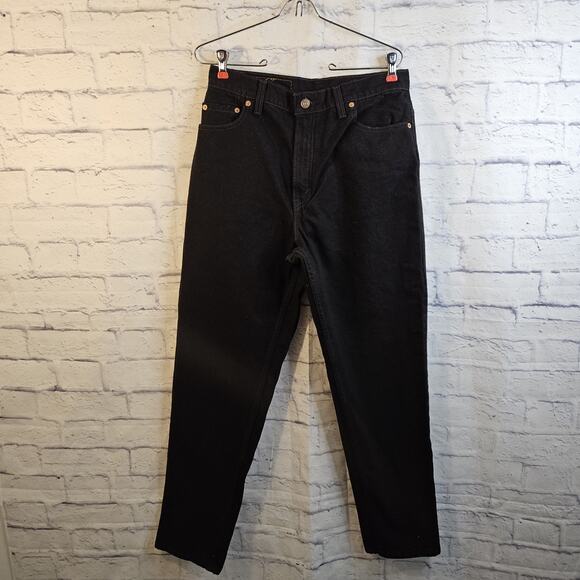 NWT Vintage 90s Levi's 550 Women’s Red Tab Relaxed Tapered Black Jeans 12 USA - Picture 1 of 8